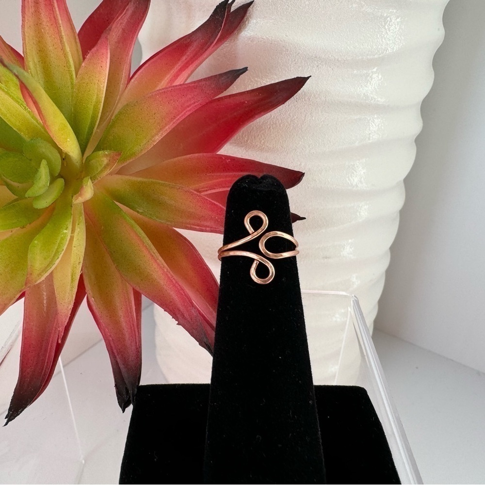 Copper Toe Ring Adjustable - Picture 2 of 13